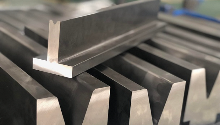 T-style lower die used in a press brake to create accurate bends in sheet metal components