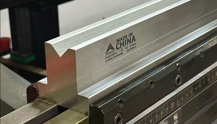 T-style lower die used in a press brake to create accurate bends in sheet metal components